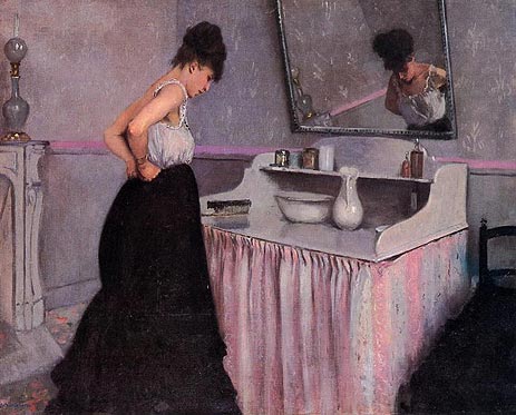 Woman at a Dressing Table, c.1873 | Caillebotte | Painting Reproduction