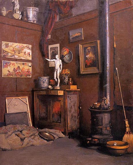Interior of a Studio with Stove, c.1872/74 | Caillebotte | Gemälde Reproduktion