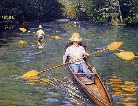 Skiffs, 1877 | Caillebotte | Painting Reproduction