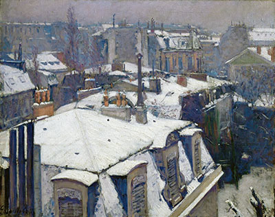 View of Roofs (Snow Effect), 1878 | Caillebotte | Painting Reproduction