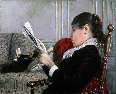 Interior, Woman Reading, 1880 | Caillebotte | Gemälde Reproduktion