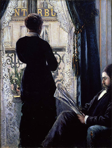 Innenraum, Frau am Fenster, 1880 von Caillebotte | Leinwand-Kunstdruck