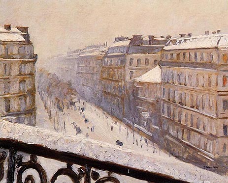 Boulevard Haussmann, Snow, c.1880 | Caillebotte | Gemälde Reproduktion