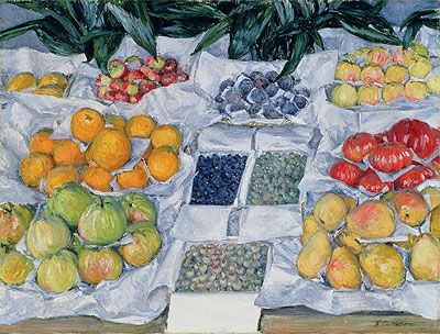 Fruit Displayed on a Stand | Caillebotte | Painting Reproduction