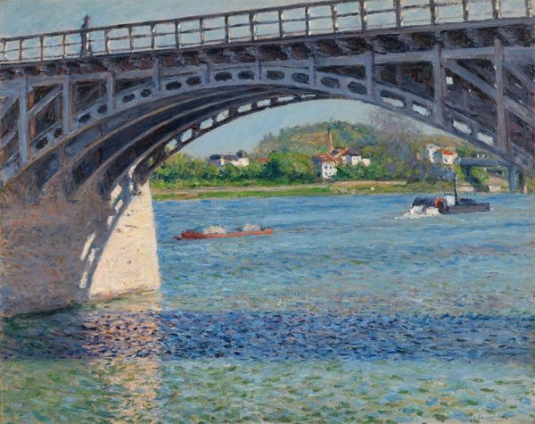 The Argenteuil Bridge and the Seine, c.1883 | Caillebotte | Gemälde Reproduktion