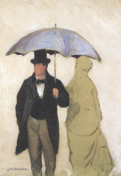 Study of a Couple uner an Umbrella, 1877 | Caillebotte | Painting Reproduction