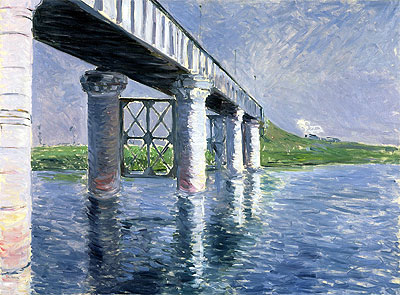 Die Brücke von Argenteuil, c.1885/87 von Caillebotte | Leinwand-Kunstdruck