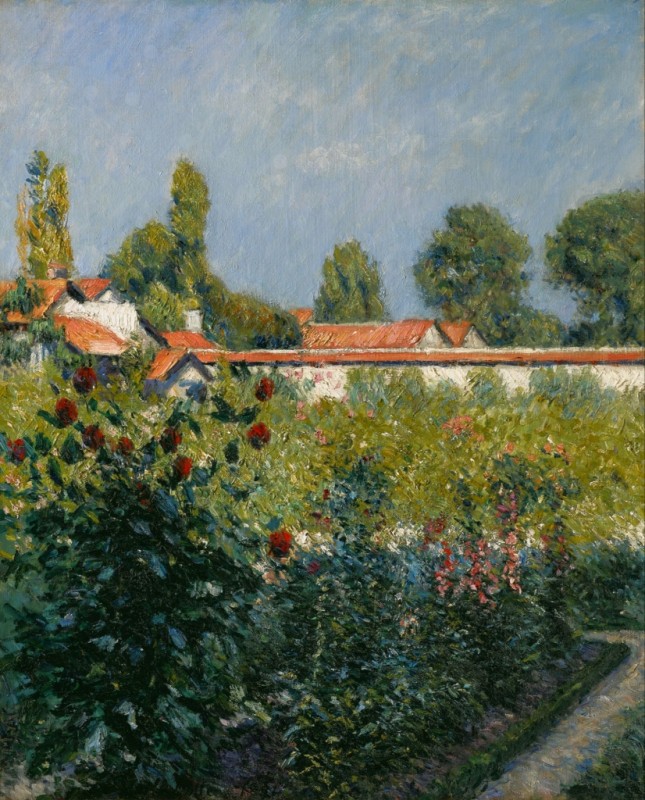 Der Garten von Petit Gennevilliers, die rosa Dächer, 1891 | Caillebotte