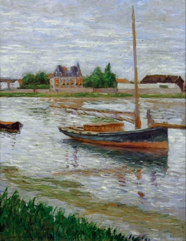 Anchored Boat on the Seine in Argenteuil, c.1888/91 | Caillebotte
