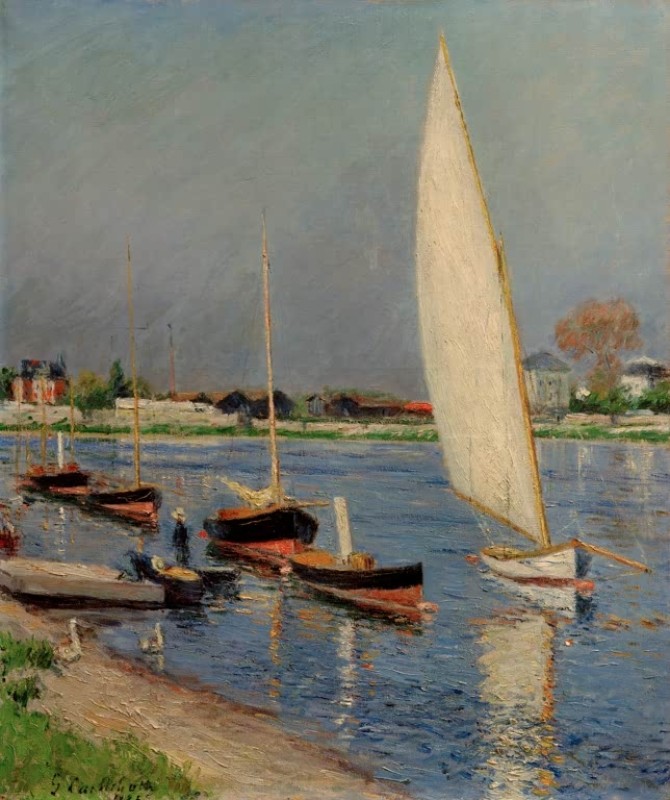 Sailboats on the Seine in Argenteuil, 1886 | Caillebotte