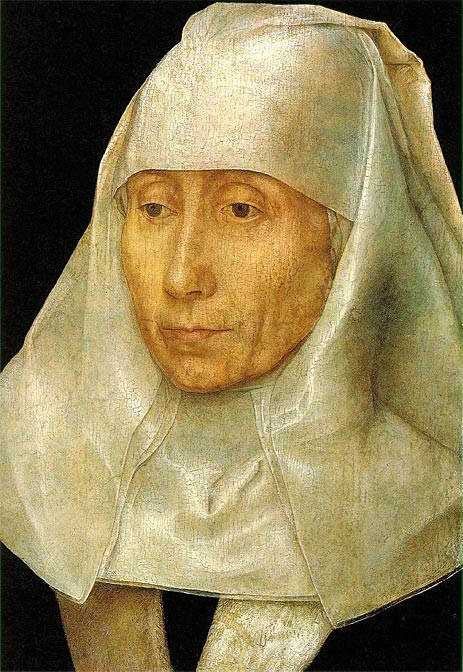 Portrait of an Old Woman, c.1468/70 by Hans Memling | Painting Reproduction