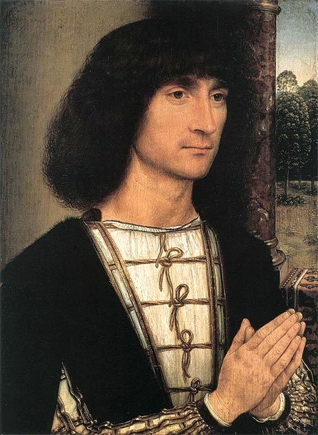 Young Man at Prayer, c.1485 by Hans Memling | Painting Reproduction