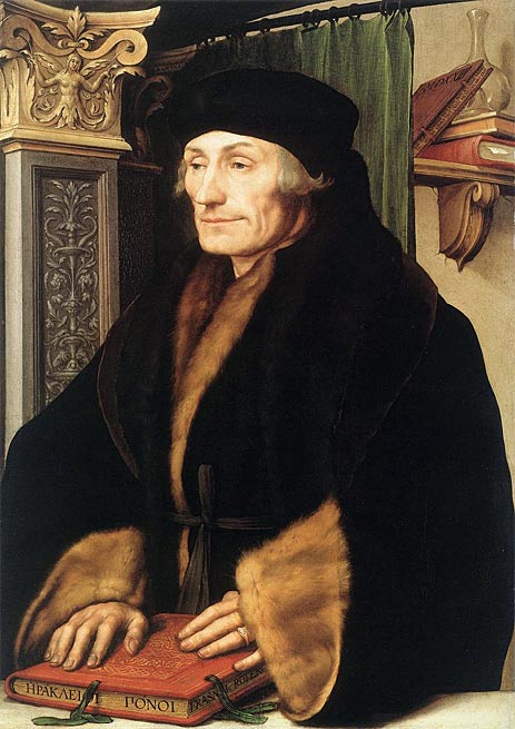 Portrait of Erasmus of Rotterdam, 1523 | Hans Holbein | Painting Reproduction