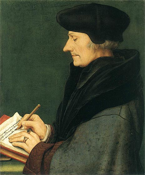 Portrait of Erasmus of Rotterdam Writing, 1523 | Hans Holbein | Painting Reproduction