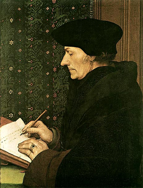 Portrait of Erasmus of Rotterdam Writing, 1523 | Hans Holbein | Painting Reproduction