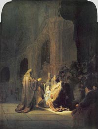 Simeon in Temple | Rembrandt | Painting Reproduction