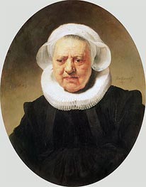Portrait of Aechje Claesdar, 1634 von Rembrandt | Gemälde-Reproduktion