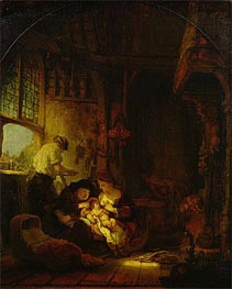The Carpenter's Shop, 1640 von Rembrandt | Gemälde-Reproduktion