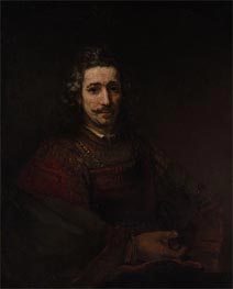 Man with a Magnifying Glass, c.1660/64 von Rembrandt | Gemälde-Reproduktion