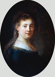Portrait of a Woman (Saskia van Uylenburgh), 1633 by Rembrandt | Painting Reproduction