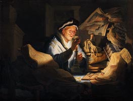 Moneychanger, 1627 by Rembrandt | Painting Reproduction