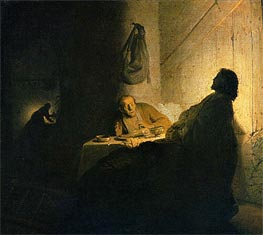 Christ in Emmaus, c.1628 by Rembrandt | Painting Reproduction