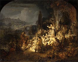 Die Predigt Johannes des Täufers | Rembrandt | Gemälde Reproduktion