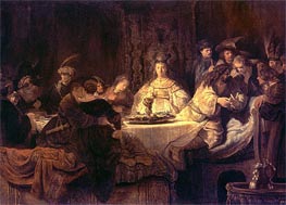Samson Posing a Riddle at the Wedding Feast, 1638 by Rembrandt | Painting Reproduction