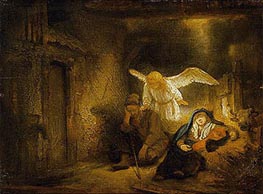 The Dream of St Joseph, 1645 by Rembrandt | Painting Reproduction