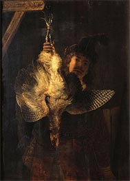 Self Portrait with Bittern, 1639 by Rembrandt | Painting Reproduction