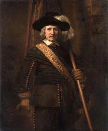 The Standard Bearer (Floris Soop), 1654 by Rembrandt | Painting Reproduction