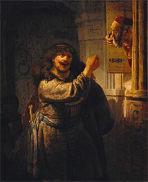 Samson Threatening His Father-in-Law, 1635 by Rembrandt | Painting Reproduction