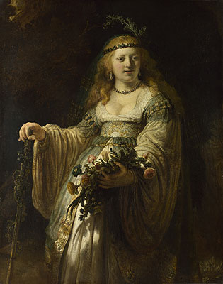 Flora (Saskia van Uylenburgh in Arcadian Costume), 1635 | Rembrandt | Painting Reproduction