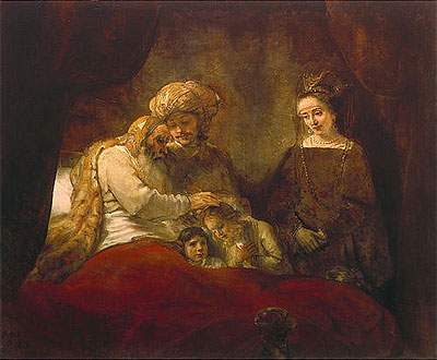 Jakob segnet die Kinder des Joseph | Rembrandt | Gemälde Reproduktion