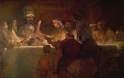 Die Verschwörung der Bataver unter Claudius Civilis | Rembrandt | Gemälde Reproduktion