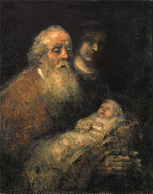 Simeon im Tempel | Rembrandt | Gemälde Reproduktion