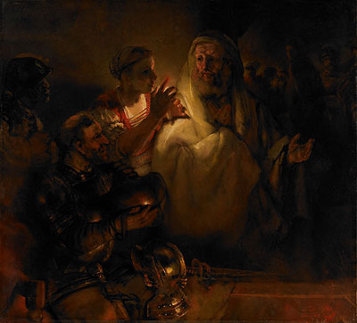 Die Verleugnung des Hl. Petrus | Rembrandt | Gemälde Reproduktion