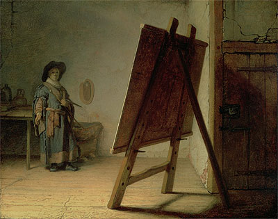 Artist in his Studio, c.1627/28 | Rembrandt | Painting Reproduction