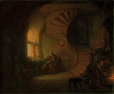 Philosopher in Meditation, 1632 | Rembrandt | Gemälde Reproduktion