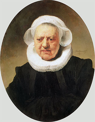 Portrait of Aechje Claesdar, 1634 | Rembrandt | Gemälde Reproduktion