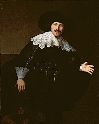 Portrait of a Seated Man Rising from his Chair, 1633 | Rembrandt | Painting Reproduction