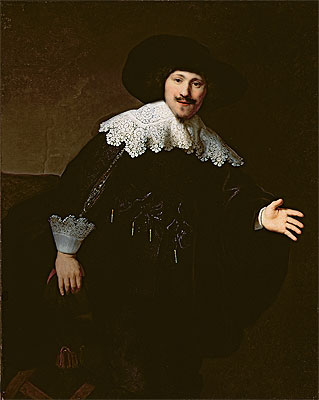 Portrait of a Seated Man Rising from his Chair, 1633 by Rembrandt | Painting Reproduction