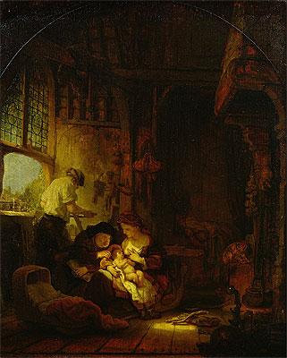 The Carpenter's Shop, 1640 | Rembrandt | Gemälde Reproduktion
