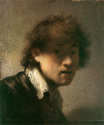 Self-Portrait, 1629 by Rembrandt | Painting Reproduction