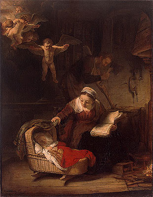 Holy Family, 1645 | Rembrandt | Gemälde Reproduktion
