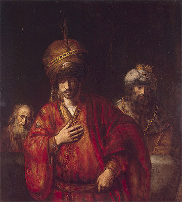 Haman Recognizes His Fate, 1665 | Rembrandt | Painting Reproduction