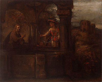 Christus und die Samariterin | Rembrandt | Gemälde Reproduktion