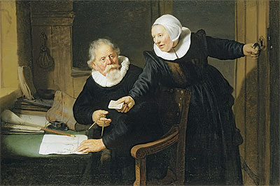Porträt von Jan Rijcksen und seiner Frau, Griet Jans (Der Schiffbauer und seine Frau) | Rembrandt | Gemälde Reproduktion