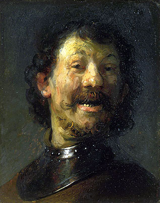 Smiling Man, c.1629/30  | Rembrandt | Painting Reproduction