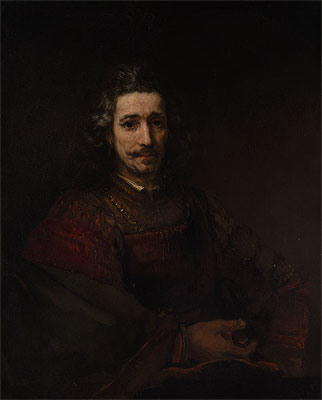 Man with a Magnifying Glass, c.1660/64 | Rembrandt | Gemälde Reproduktion
